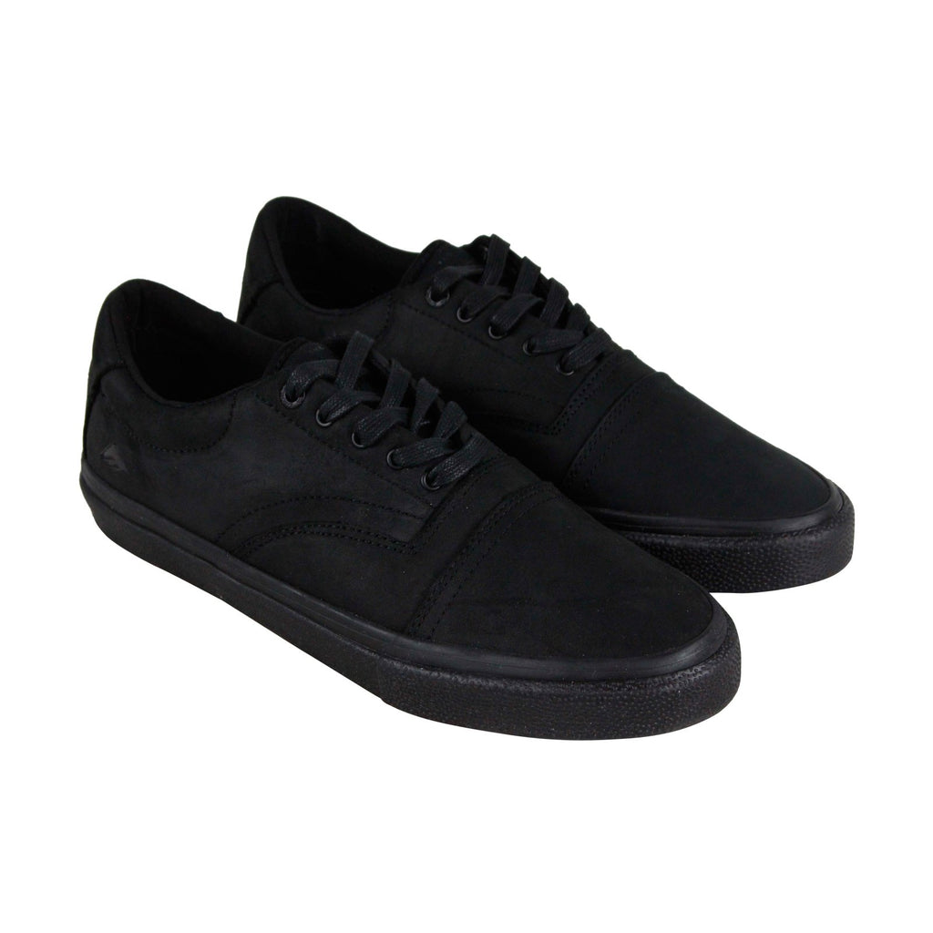 Emerica Provider Mens Black Leather Lace Up Skate Sneakers Shoes Ruze Shoes