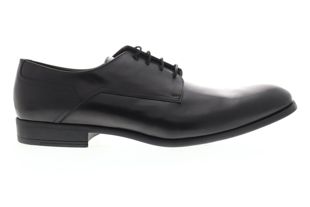 Bruno Magli Maitland Mens Black Leather Made In Italy Plain Toe Oxfords Shoes