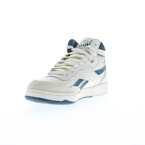 Reebok BB 4000 II Mid Mens Gray Leather Lace Up Lifestyle Sneakers Shoes