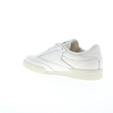 Reebok Club C 85 Vintage Mens Beige Leather Lace Up Lifestyle Sneakers Shoes