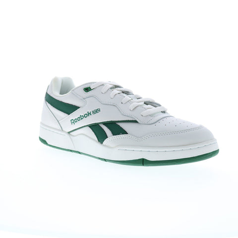 Reebok BB 4000 II Mens White Leather Lace Up Lifestyle Sneakers Shoes