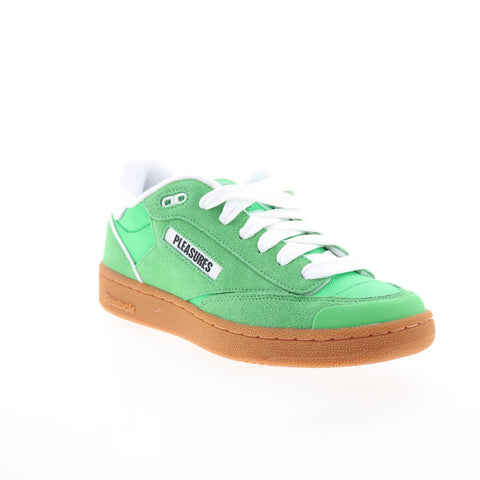 Reebok Club C Bulc Pleasures Mens Green Suede Lifestyle Sneakers Shoes