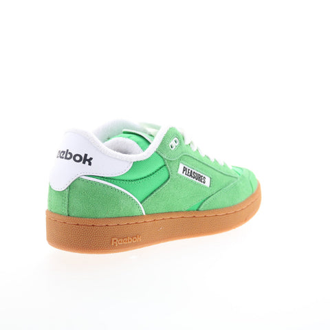 Reebok Club C Bulc Pleasures Mens Green Suede Lifestyle Sneakers Shoes