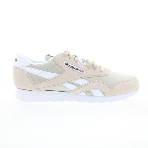 Reebok Classic Nylon Mens Beige Suede Lace Up Lifestyle Sneakers Shoes