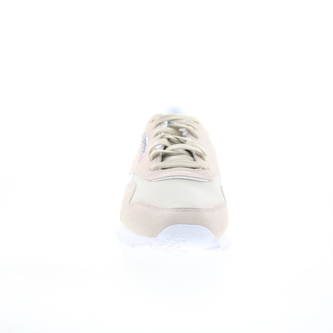 Reebok Classic Nylon Mens Beige Suede Lace Up Lifestyle Sneakers Shoes