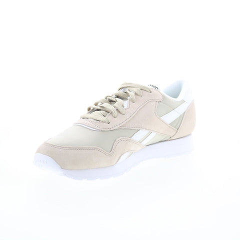 Reebok Classic Nylon Mens Beige Suede Lace Up Lifestyle Sneakers Shoes