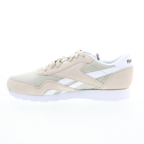 Reebok Classic Nylon Mens Beige Suede Lace Up Lifestyle Sneakers Shoes