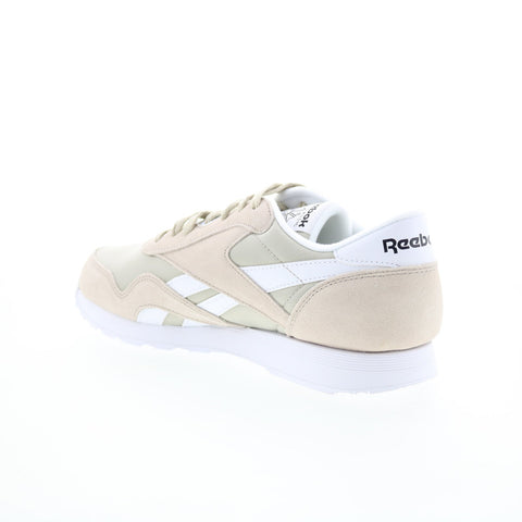 Reebok Classic Nylon Mens Beige Suede Lace Up Lifestyle Sneakers Shoes