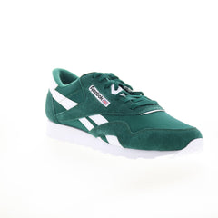 Reebok Classic Nylon Mens Green Suede Lace Up Lifestyle Sneakers Shoes