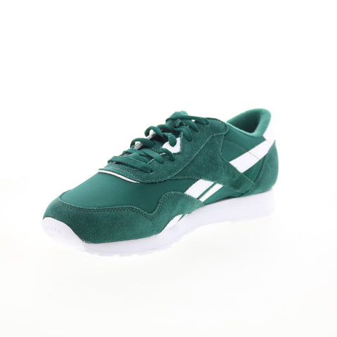 Reebok Classic Nylon Mens Green Suede Lace Up Lifestyle Sneakers Shoes
