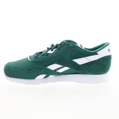 Reebok Classic Nylon Mens Green Suede Lace Up Lifestyle Sneakers Shoes