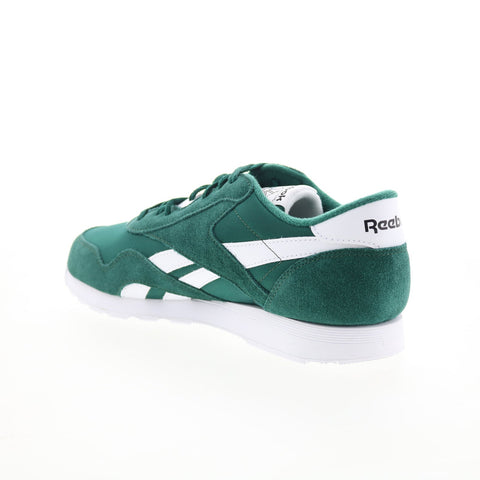 Reebok Classic Nylon Mens Green Suede Lace Up Lifestyle Sneakers Shoes