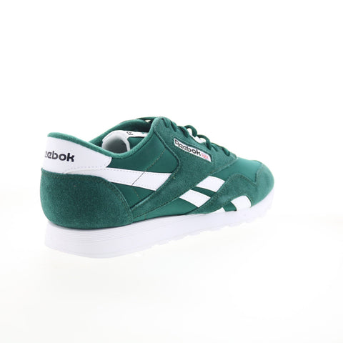 Reebok Classic Nylon Mens Green Suede Lace Up Lifestyle Sneakers Shoes