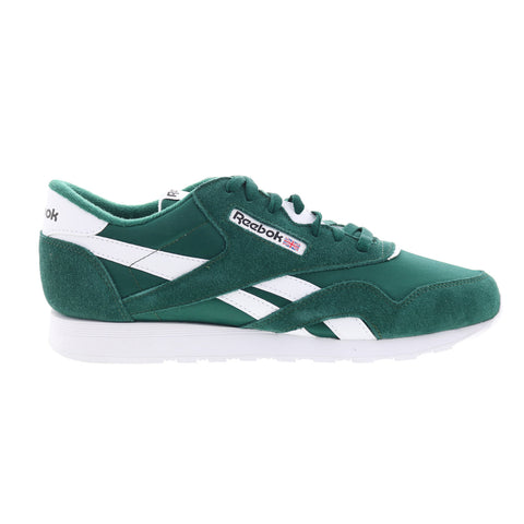 Reebok Classic Nylon Mens Green Suede Lace Up Lifestyle Sneakers Shoes