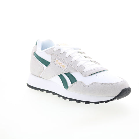 Reebok Glide Mens White Suede Lace Up Lifestyle Sneakers Shoes
