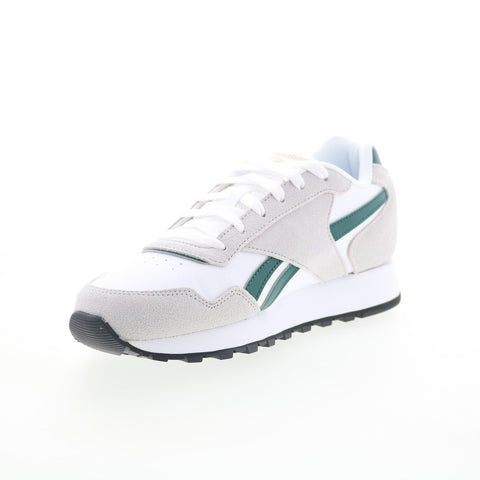Reebok Glide Mens White Suede Lace Up Lifestyle Sneakers Shoes