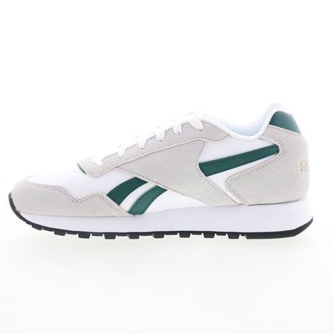 Reebok Glide Mens White Suede Lace Up Lifestyle Sneakers Shoes