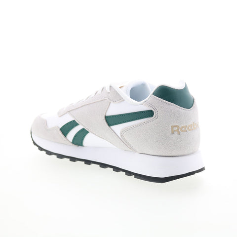 Reebok Glide Mens White Suede Lace Up Lifestyle Sneakers Shoes