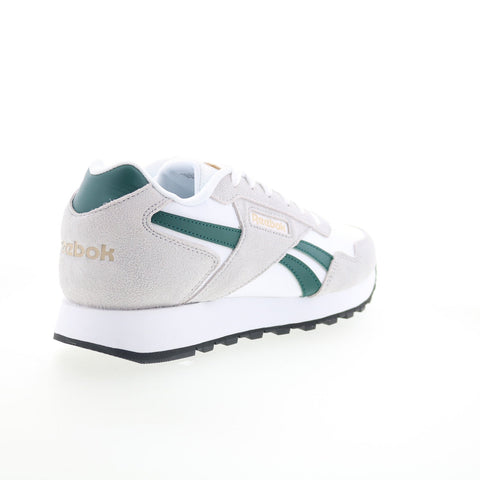 Reebok Glide Mens White Suede Lace Up Lifestyle Sneakers Shoes