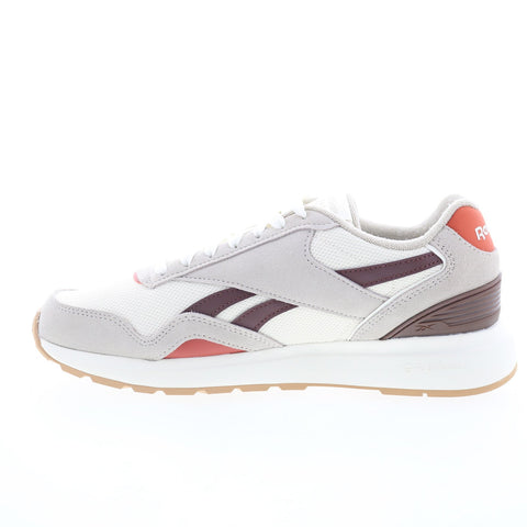 Reebok Gl1100 Mens Beige Leather Lace Up Lifestyle Sneakers Shoes