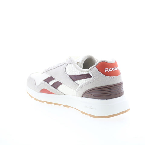 Reebok Gl1100 Mens Beige Leather Lace Up Lifestyle Sneakers Shoes
