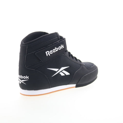 Reebok Boxing Mid Mens Black Synthetic Lace Up Athletic Boxing Shoes
