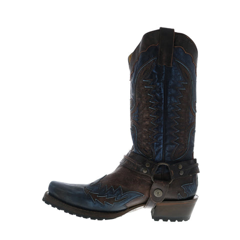 Stetson Outlaw Lug Eagle Mens Brown Leather Cowboy Western Boots