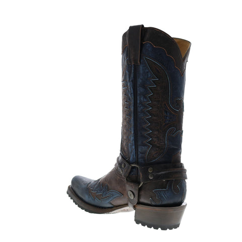 Stetson Outlaw Lug Eagle Mens Brown Leather Cowboy Western Boots