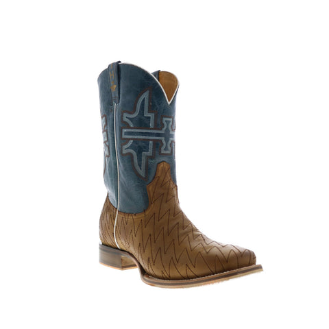 Tin Haul Bolt Lightning Bolt Sole Mens Brown Wide Cowboy Western Boots