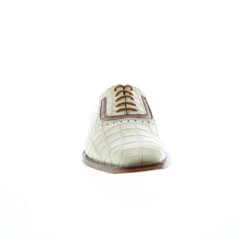 Stacy Adams Riccardi 25575-114 Mens Beige Oxfords & Lace Ups Plain Toe Shoes