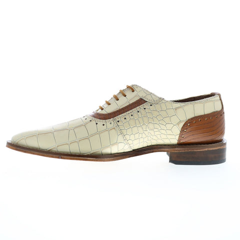 Stacy Adams Riccardi 25575-114 Mens Beige Oxfords & Lace Ups Plain Toe Shoes