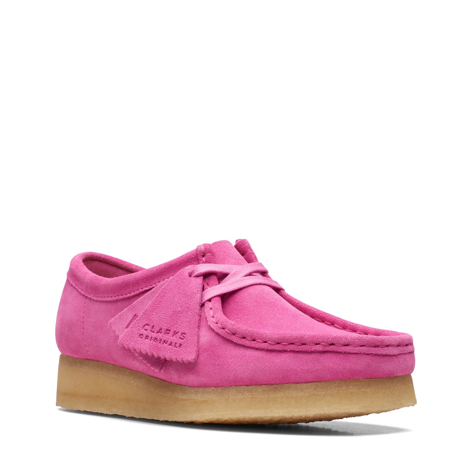 Clarks Wallabee 26169914 Womens Pink Leather Oxfords Lace Ups Casual Ruze Shoes