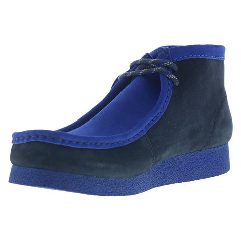 Clarks Wallabee EVO Boot 26172902 Mens Blue Suede Lace Up Chukkas Boots