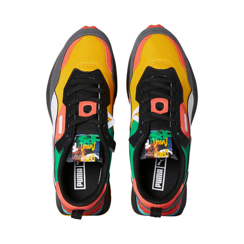 Puma Rider FV Block Party 39226101 Mens Yellow Lifestyle Sneakers Shoes