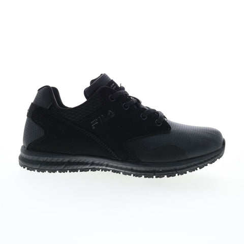 Fila Memory Layers Slip Resistant Womens Black Synthetic Athletic Work Shoes