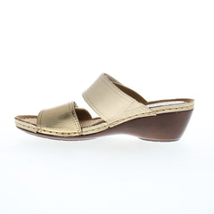 Softspots Panama 7337103 Womens Beige Leather Wedges Sandals Shoes