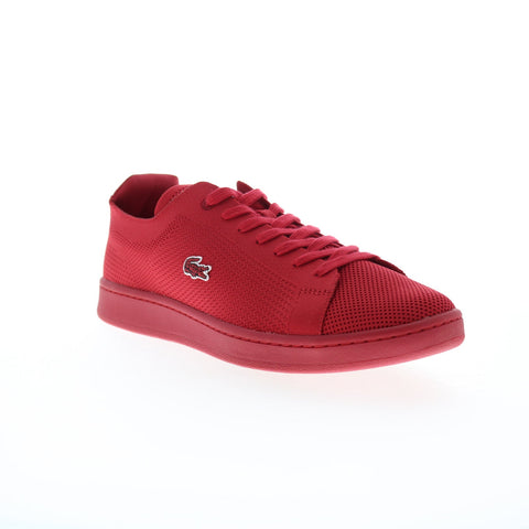 Lacoste Carnaby Piquee 124 1 SMA Mens Red Canvas Lifestyle Sneakers Sh Ruze Shoes