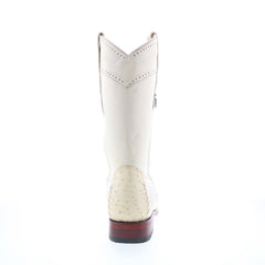 Los Altos Square Toe Ostrich 770304 Mens Beige Wide Cowboy Western Boots