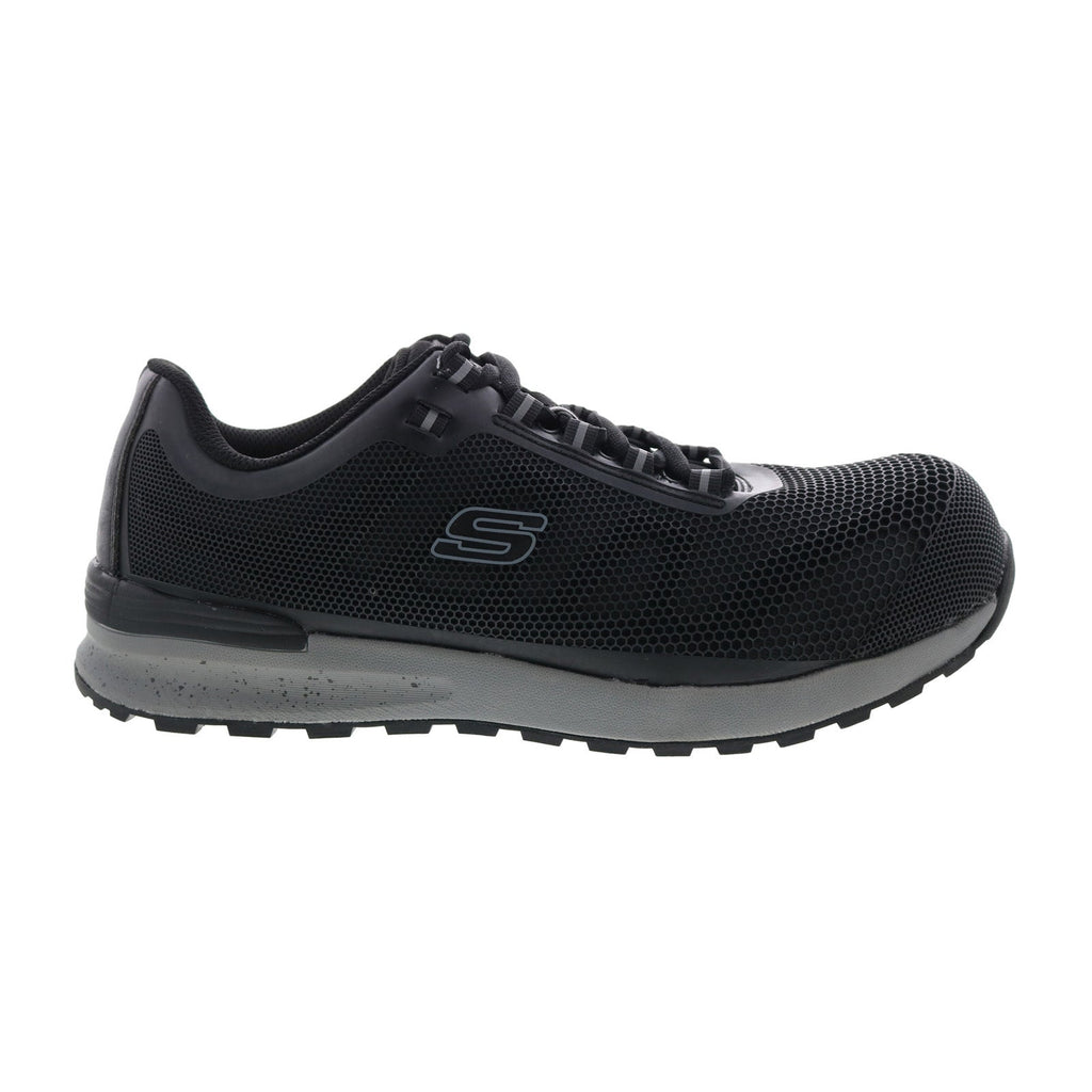 Skechers Bulkin Composite Toe 77180 Mens Black Athletic Work Shoes ...