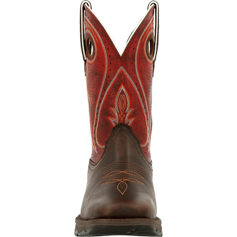 Durango Lady Rebel DRD0408 Womens Brown Leather Slip On Cowboy Western Boots
