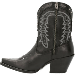 Durango Crush DRD0432 Womens Black Leather Zipper Western Boots