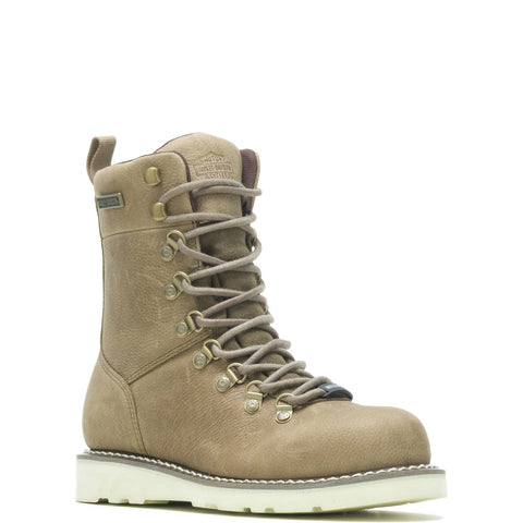 Harley-Davidson Denway 7" D87232 Womens Beige Leather Motorcycle Boots