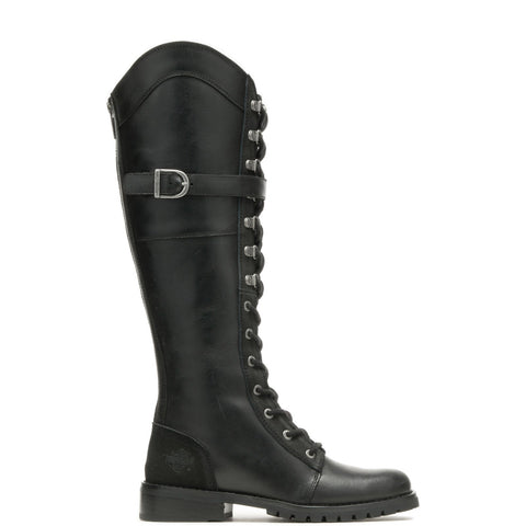 Harley-Davidson Bradner Lace D87261 Womens Black Leather Motorcycle Boots