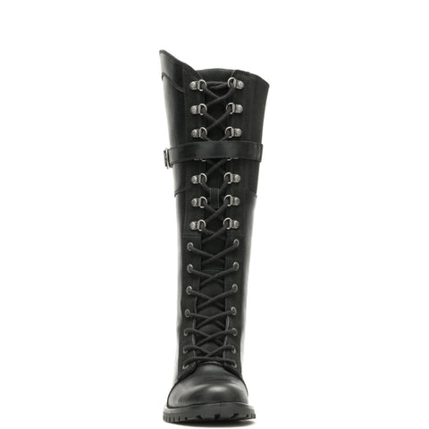 Harley-Davidson Bradner Lace D87261 Womens Black Leather Motorcycle Boots