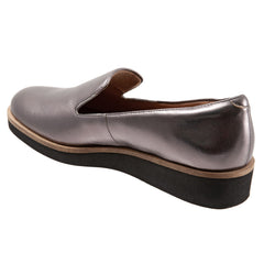 Softwalk Westport S2011-033 Womens Gray Wide Leather Loafer Flats Shoes