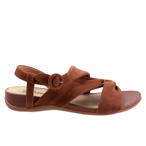 Softwalk Tieli S2109-236 Womens Brown Extra Wide Leather Strap Sandals Shoes