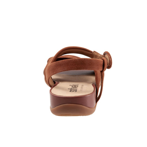 Softwalk Tieli S2109-236 Womens Brown Extra Wide Leather Strap Sandals Shoes