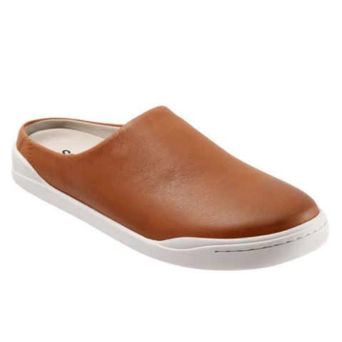 Softwalk Auburn S2151-271 Womens Brown Narrow Leather Mule Flats Shoes