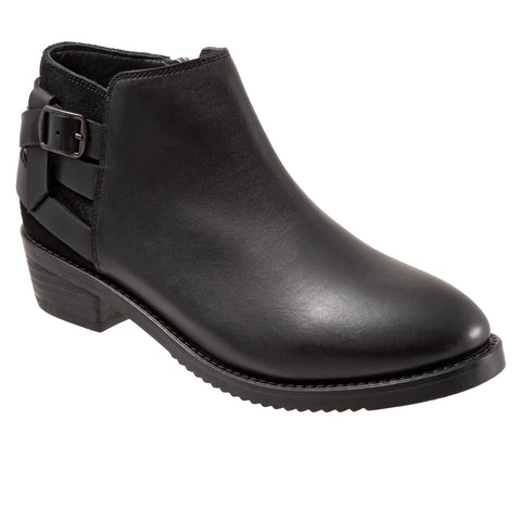Softwalk Raleigh S2155-001 Womens Black Leather Zipper Ankle & Booties Boots