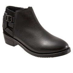 Softwalk Raleigh S2155-001 Womens Black Leather Zipper Ankle & Booties Boots